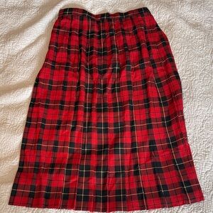 Requirements Red and Black Plaid A-Line Skirt